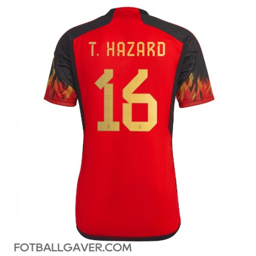 Belgia Thorgan Hazard #16 Fotballklær Hjemmedrakt VM 2022 Kortermet
